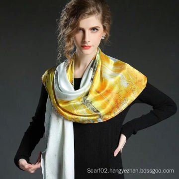 Fashion and Artistical Printed Large Square Silk Scarf